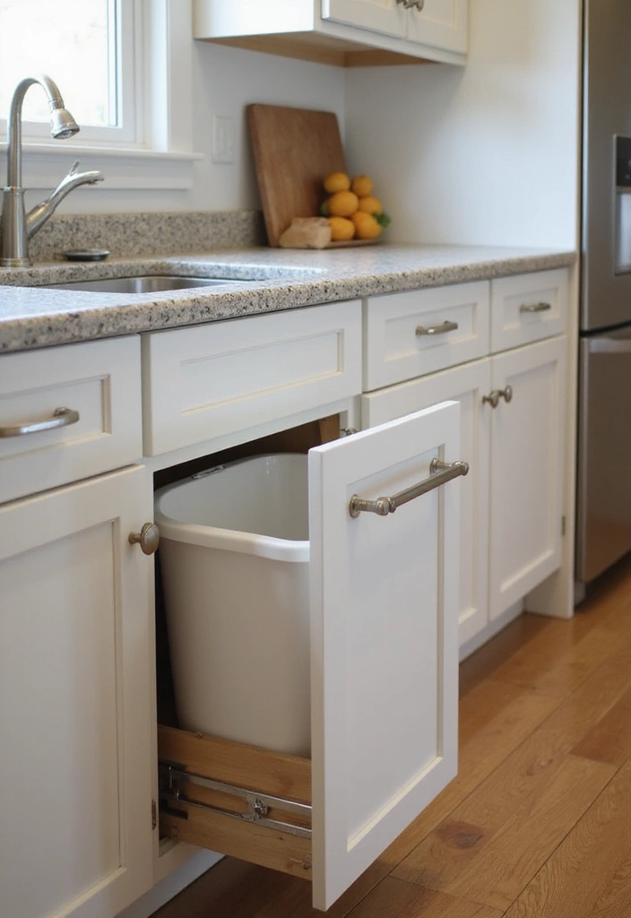 25 Small Modern Simple Kitchen Ideas for Everyday Living 114 25 Small Modern Simple Kitchen Ideas for Everyday Living - 20. Hidden Trash Solutions