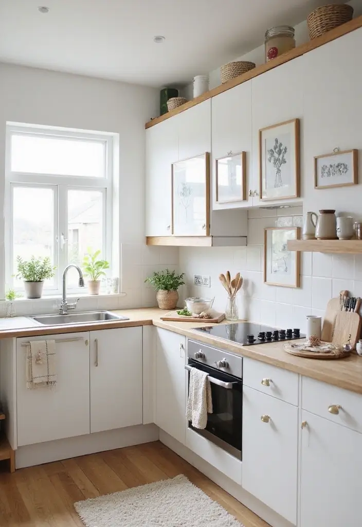 25 Small Modern Simple Kitchen Ideas for Everyday Living 128 25 Small Modern Simple Kitchen Ideas for Everyday Living - 22. Simple Wall Art