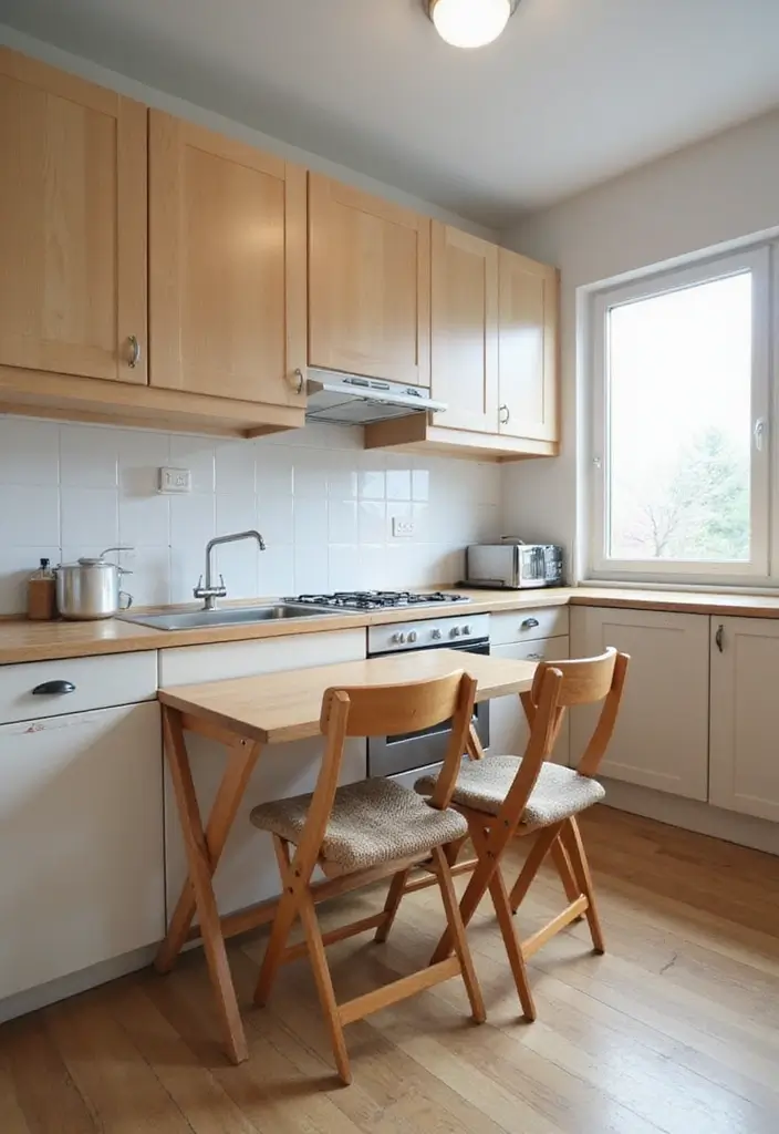 25 Small Modern Simple Kitchen Ideas for Everyday Living 140 25 Small Modern Simple Kitchen Ideas for Everyday Living - 24. Foldable Furniture Solutions