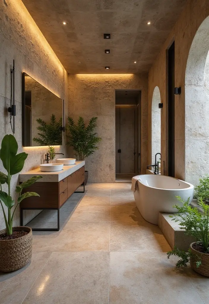 25 Stone Bathroom Ideas for a Spa Look That Feels Expensive 58 25 Stone Bathroom Ideas for a Spa Look That Feels Expensive - 10. Spa-Inspired Natural Stone Walls
