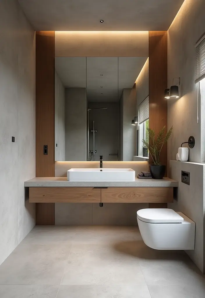 25 Stone Bathroom Ideas for a Spa Look That Feels Expensive 84 25 Stone Bathroom Ideas for a Spa Look That Feels Expensive - 14. Contemporary Concrete Looks