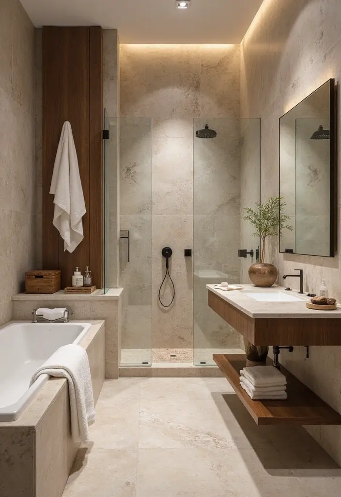25 Stone Bathroom Ideas for a Spa Look That Feels Expensive 140 25 Stone Bathroom Ideas for a Spa Look That Feels Expensive - 24. Spa Accessories to Complement Stone