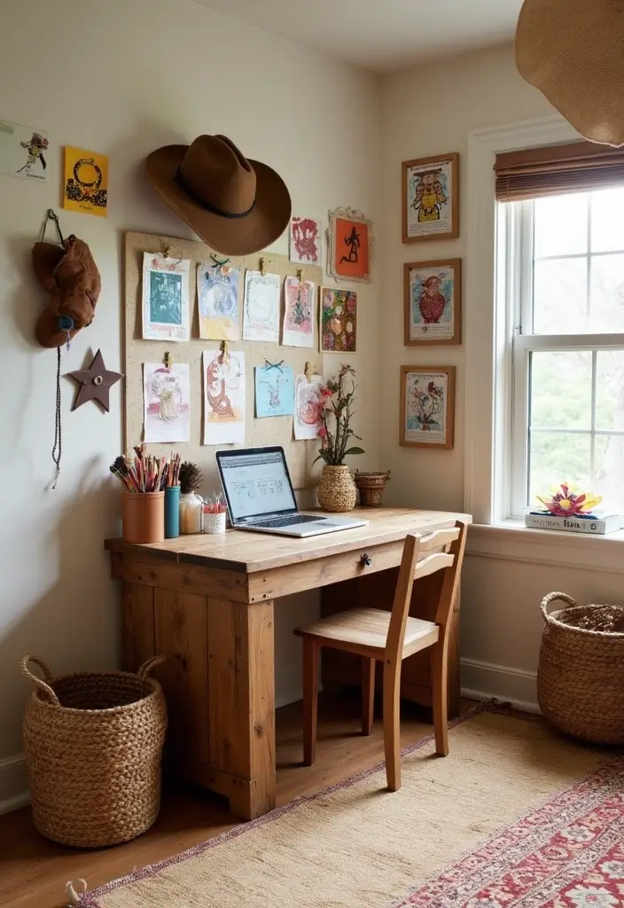 25 Western Bedroom Ideas with Rustic Cowboy Charm 70 25 Western Bedroom Ideas with Rustic Cowboy Charm - 12. DIY Cowboy Craft Station