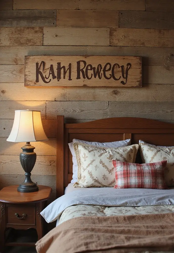 25 Western Bedroom Ideas with Rustic Cowboy Charm 124 25 Western Bedroom Ideas with Rustic Cowboy Charm - 20. Personalized Cowboy Signage