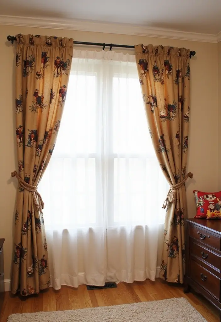 25 Western Bedroom Ideas with Rustic Cowboy Charm 141 25 Western Bedroom Ideas with Rustic Cowboy Charm - 23. Fun Cowboy-Themed Curtains