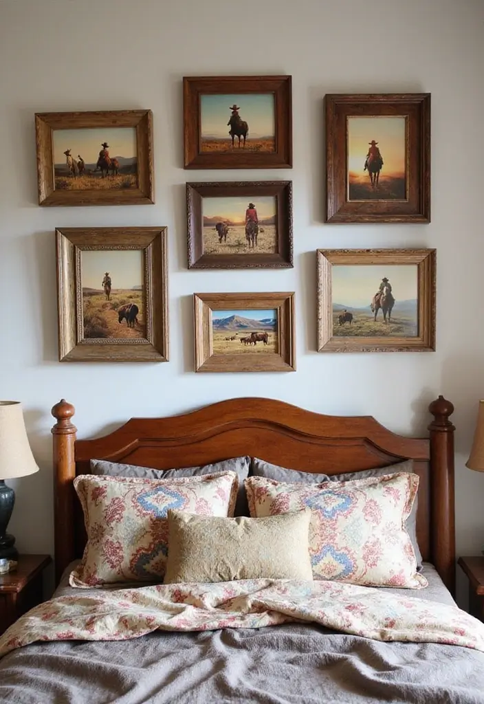 25 Western Bedroom Ideas with Rustic Cowboy Charm 29 25 Western Bedroom Ideas with Rustic Cowboy Charm - 5. Rustic Wall Art
