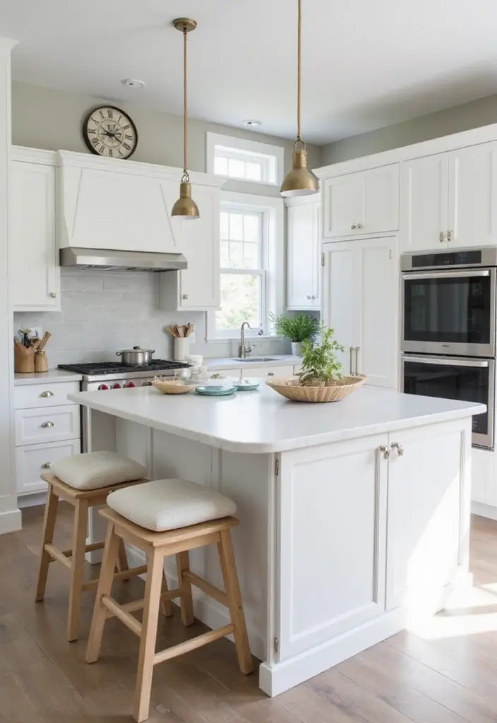 25 White Kitchen Ideas For a Clean and Elegant Space 106 25 White Kitchen Ideas For a Clean and Elegant Space - 16. Functional Islands