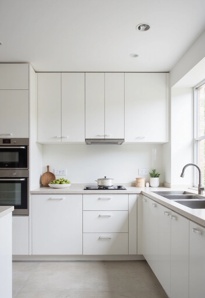 25 White Kitchen Ideas For a Clean and Elegant Space 8 25 White Kitchen Ideas For a Clean and Elegant Space - 2. Minimalist Design with Clean Lines