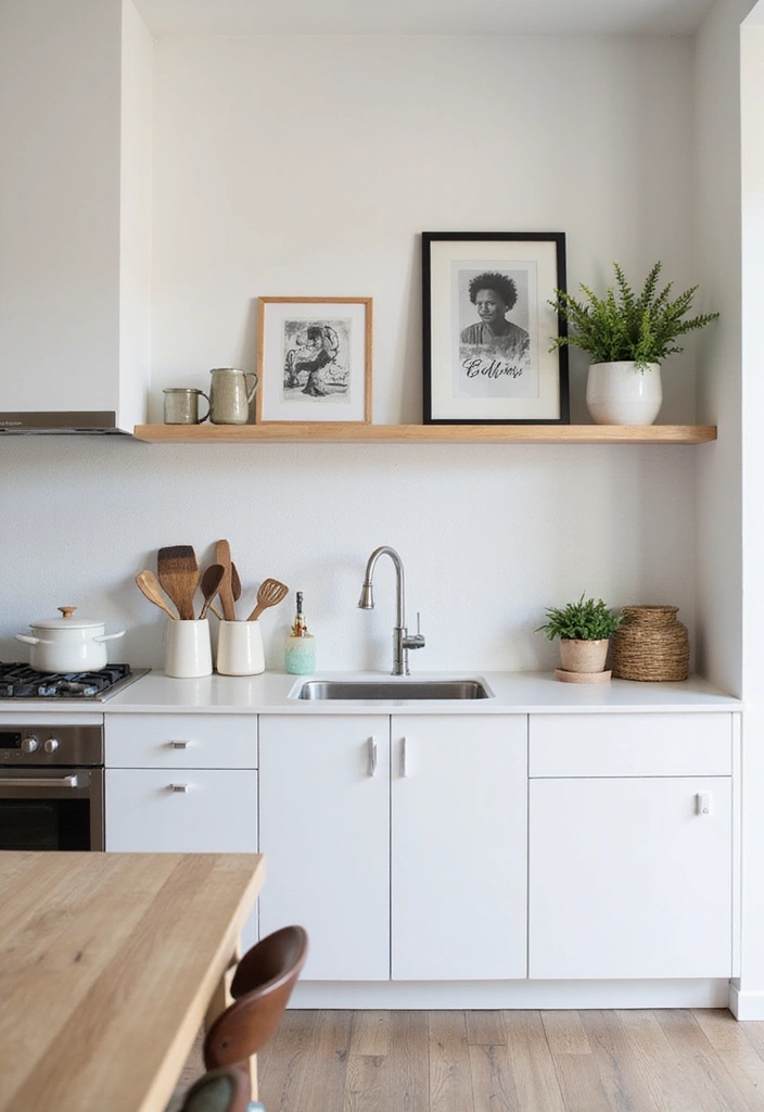 25 White Kitchen Ideas For a Clean and Elegant Space 162 25 White Kitchen Ideas For a Clean and Elegant Space - 24. Personalized Artwork