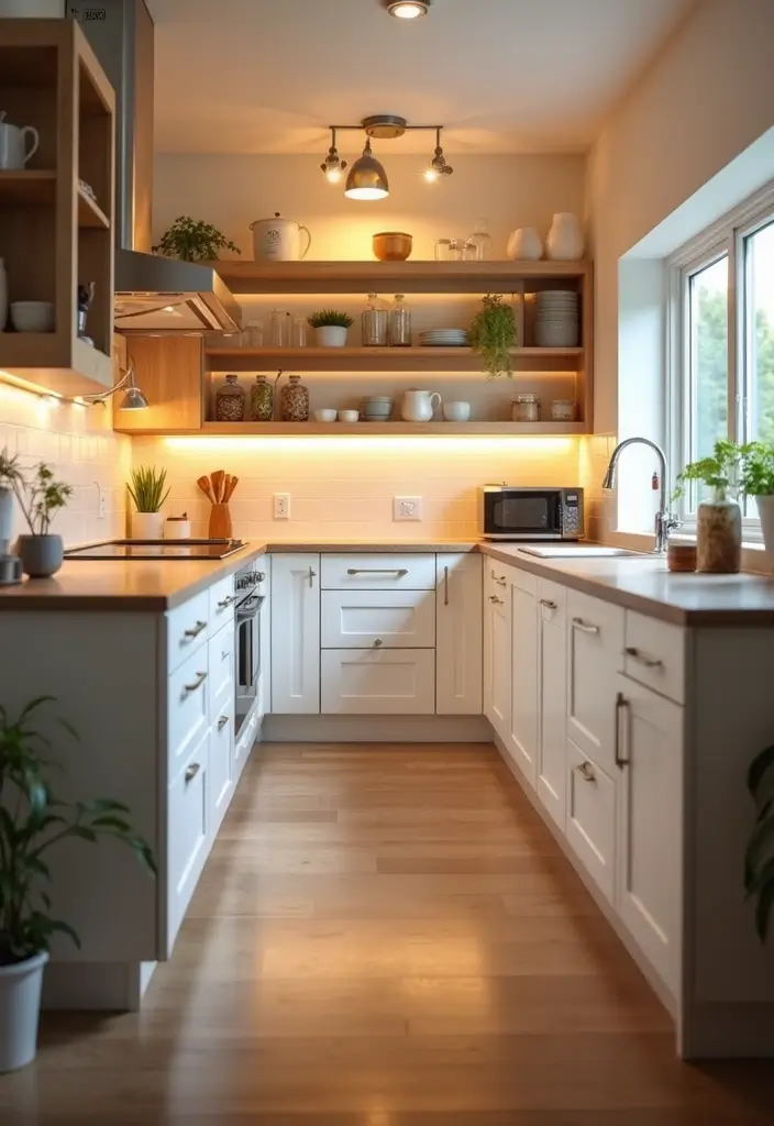 25 White Kitchen Ideas For a Clean and Elegant Space 57 25 White Kitchen Ideas For a Clean and Elegant Space - 9. Soft Lighting Solutions