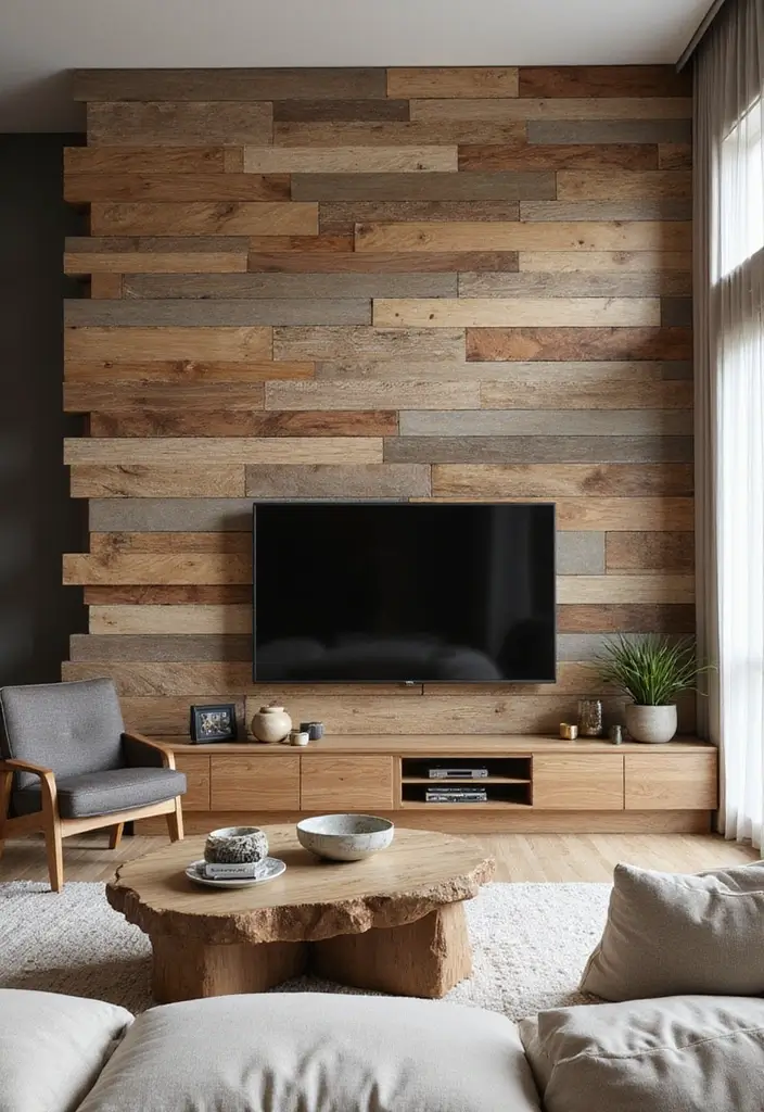 25 Wood Wall Ideas That Bring Natural Warmth Indoors 76 25 Wood Wall Ideas That Bring Natural Warmth Indoors - 12. Layered Wood Wall for Textured Appeal