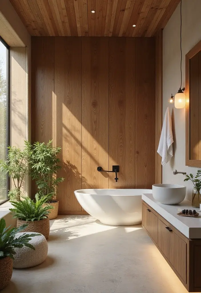 25 Wood Wall Ideas That Bring Natural Warmth Indoors 48 25 Wood Wall Ideas That Bring Natural Warmth Indoors - 8. Wood Accent Wall in the Bathroom