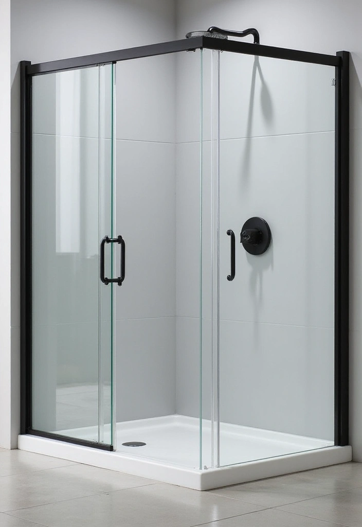 26 Black and White Bathroom Ideas That Never Go Out of Style 113 26 Black and White Bathroom Ideas That Never Go Out of Style - 17. Glass Shower Enclosures
