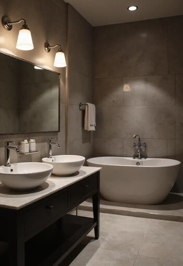 26 Black and White Bathroom Ideas That Never Go Out of Style 43 26 Black and White Bathroom Ideas That Never Go Out of Style - 7. Creative Lighting Solutions