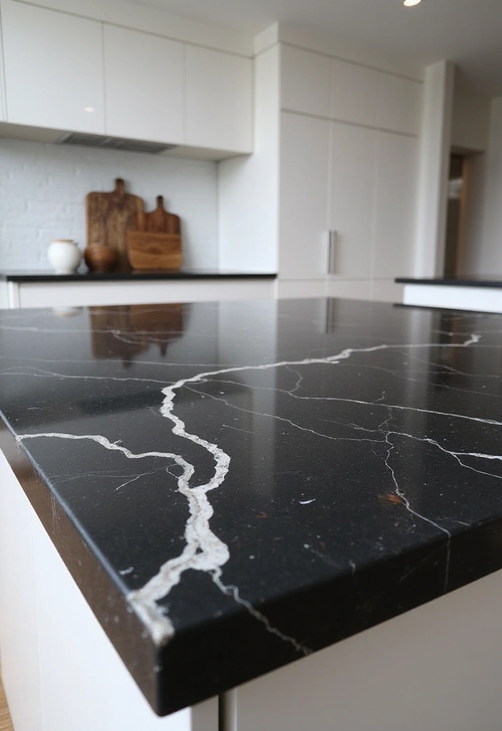 26 Black and White Kitchen Ideas That Never Go Out of Style 1 26 Black and White Kitchen Ideas That Never Go Out of Style - 1. Chic Marble Countertops