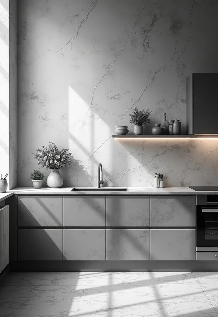 26 Black and White Kitchen Ideas That Never Go Out of Style 109 26 Black and White Kitchen Ideas That Never Go Out of Style - 17. Creative Wall Paint