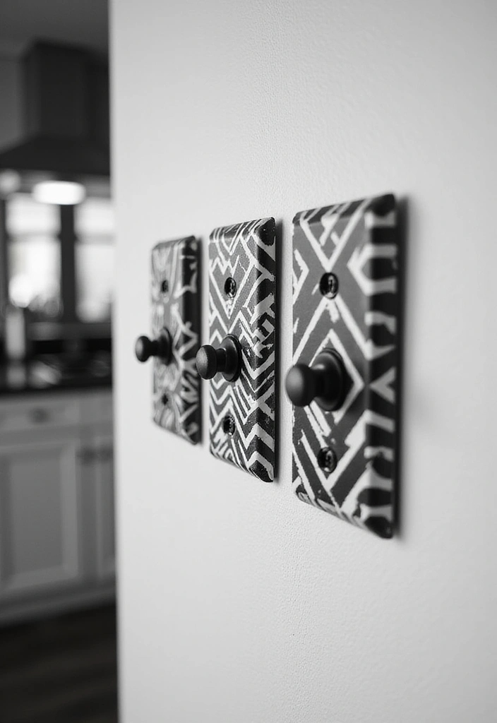26 Black and White Kitchen Ideas That Never Go Out of Style 158 26 Black and White Kitchen Ideas That Never Go Out of Style - 24. Bold Light Switch Covers