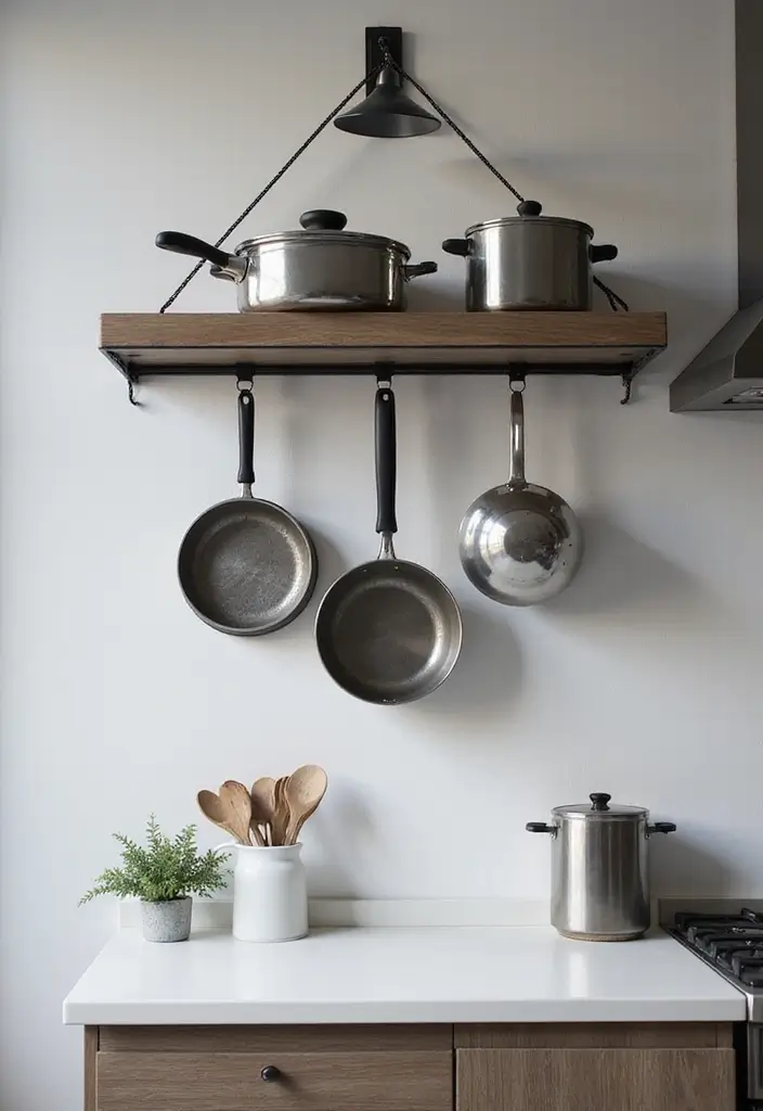 26 Black and White Kitchen Ideas That Never Go Out of Style 163 26 Black and White Kitchen Ideas That Never Go Out of Style - 25. Functional Pot Racks