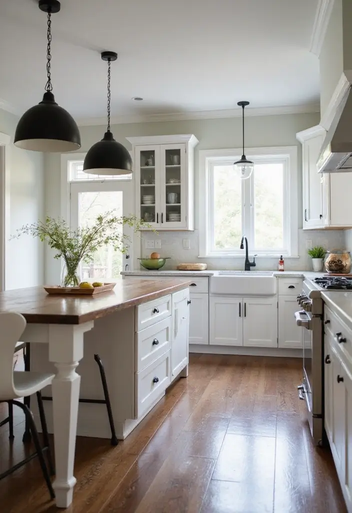 26 Black and White Kitchen Ideas That Never Go Out of Style 34 26 Black and White Kitchen Ideas That Never Go Out of Style - 6. Elegant Light Fixtures
