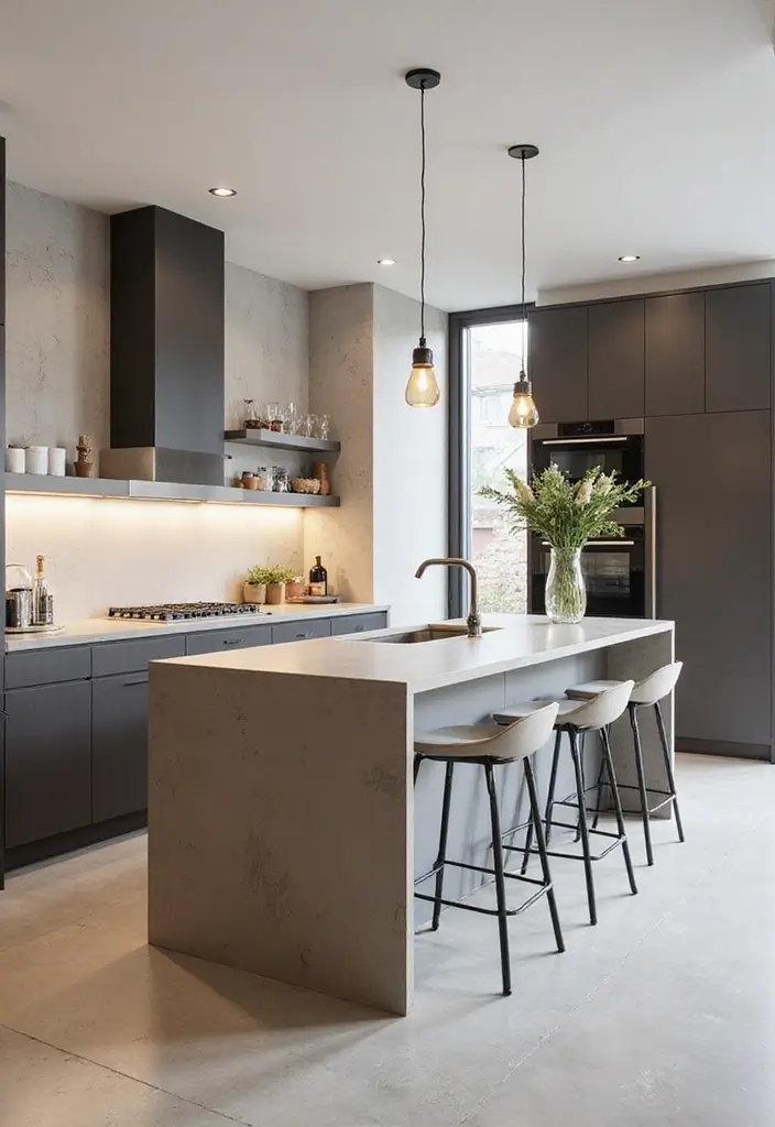 26 Black and White Kitchen Ideas That Never Go Out of Style 48 26 Black and White Kitchen Ideas That Never Go Out of Style - 8. Minimalist Kitchen Islands
