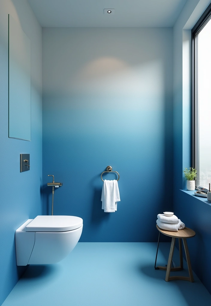 26 Blue Bathroom Ideas That Feel Fresh and Serene 64 26 Blue Bathroom Ideas That Feel Fresh and Serene - 10. Blue Ombre Effects