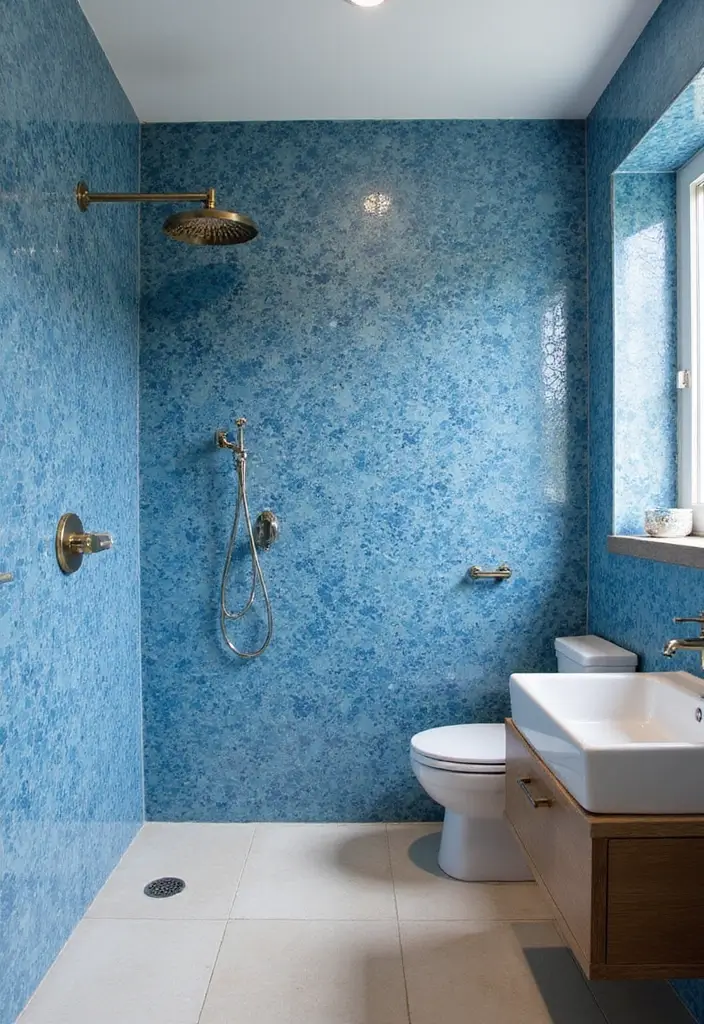 26 Blue Bathroom Ideas That Feel Fresh and Serene 99 26 Blue Bathroom Ideas That Feel Fresh and Serene - 15. Blue Mosaic Tiles