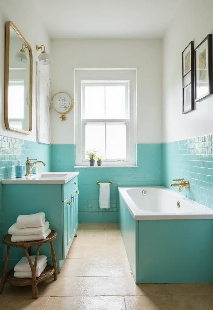 26 Blue Bathroom Ideas That Feel Fresh and Serene 22 26 Blue Bathroom Ideas That Feel Fresh and Serene - 4. Turquoise Accents