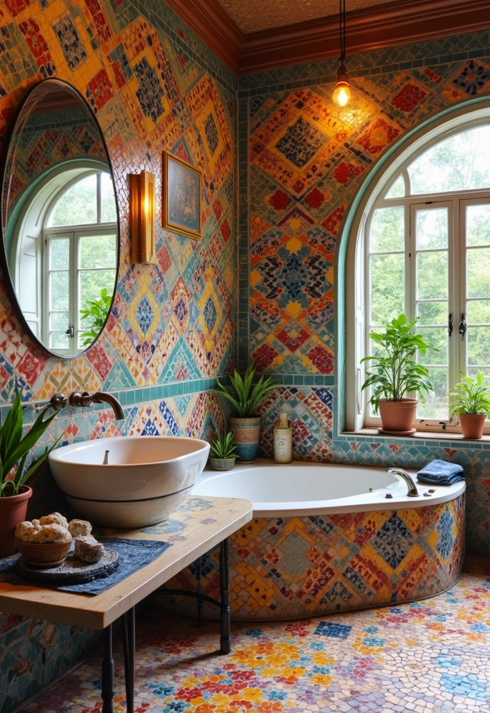 26 Boho Bathroom Ideas That Bring Effortless Charm and Warmth 90 26 Boho Bathroom Ideas That Bring Effortless Charm and Warmth - 14. Colorful Tiles