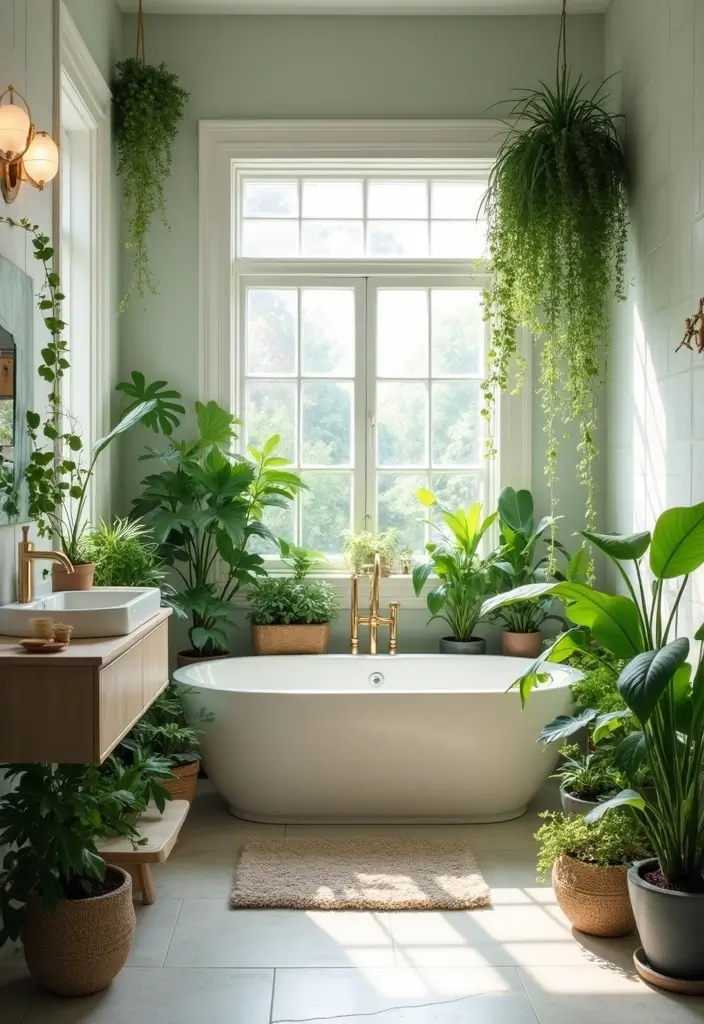26 Boho Bathroom Ideas That Bring Effortless Charm and Warmth 22 26 Boho Bathroom Ideas That Bring Effortless Charm and Warmth - 4. Indoor Plants