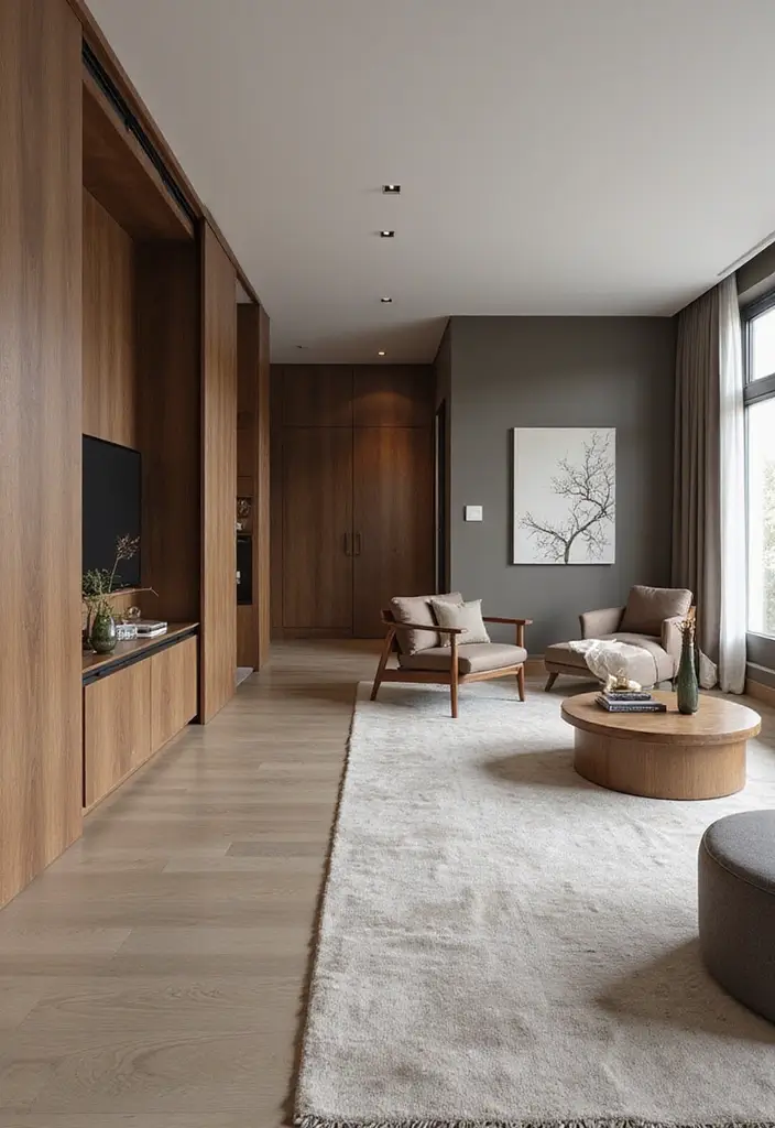 26 Half Wall Ideas To Add Character And Depth To Any Room 99 26 Half Wall Ideas To Add Character And Depth To Any Room - 15. Half Wall with a Sliding Door