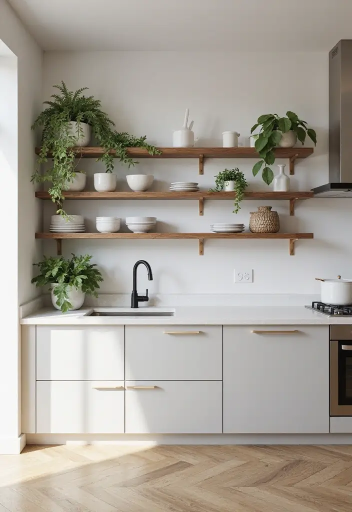 26 Half Wall Ideas To Add Character And Depth To Any Room 106 26 Half Wall Ideas To Add Character And Depth To Any Room - 16. Half Wall with Open Shelving
