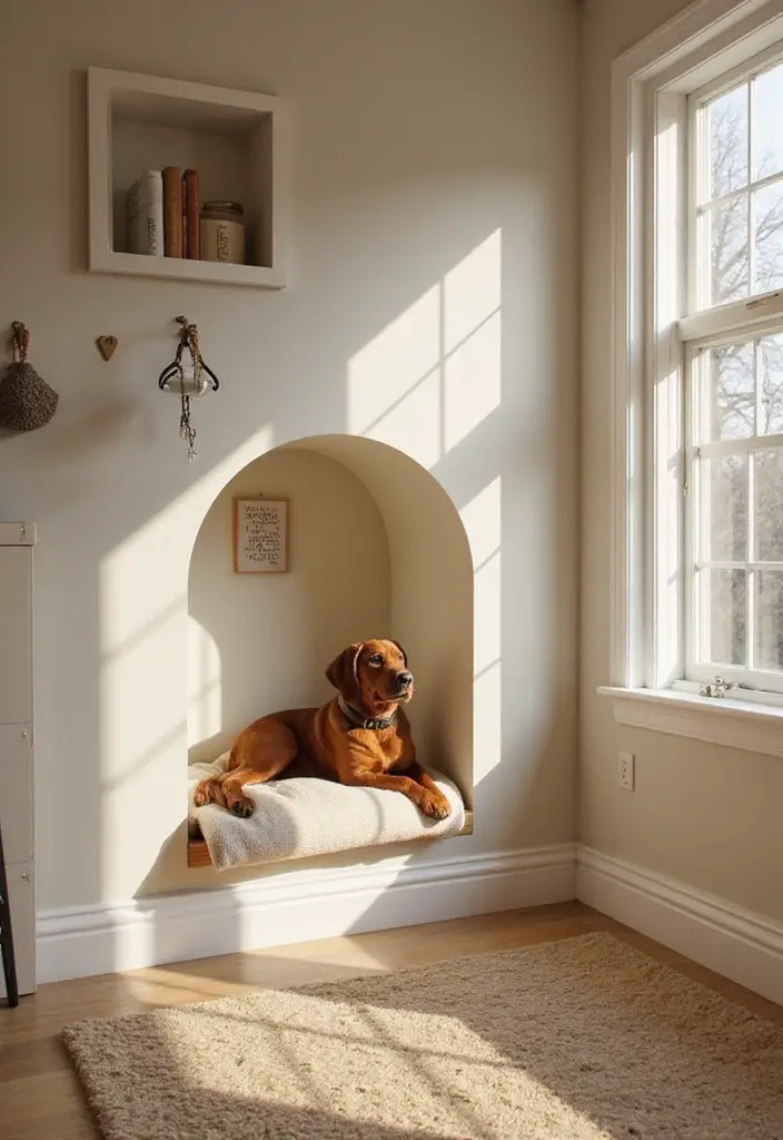 26 Half Wall Ideas To Add Character And Depth To Any Room 148 26 Half Wall Ideas To Add Character And Depth To Any Room - 22. Half Wall with a Pet Nook