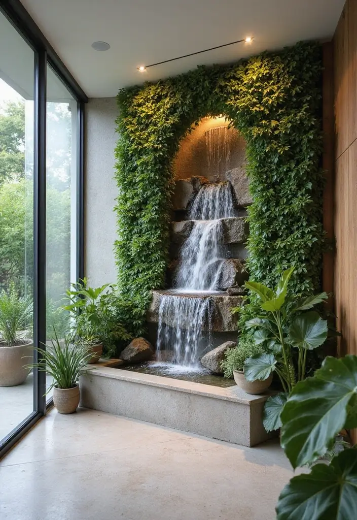26 Half Wall Ideas To Add Character And Depth To Any Room 176 26 Half Wall Ideas To Add Character And Depth To Any Room - 26. Half Wall with a Waterfall Effect