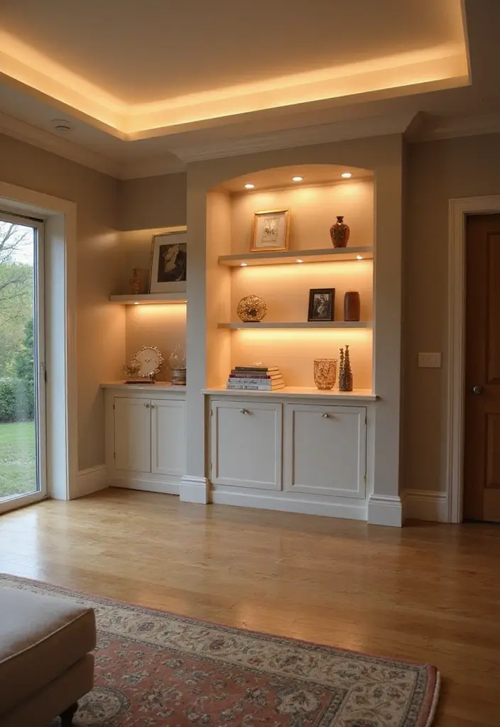 26 Half Wall Ideas To Add Character And Depth To Any Room 36 26 Half Wall Ideas To Add Character And Depth To Any Room - 6. Modern Half Wall with Built-in Lighting