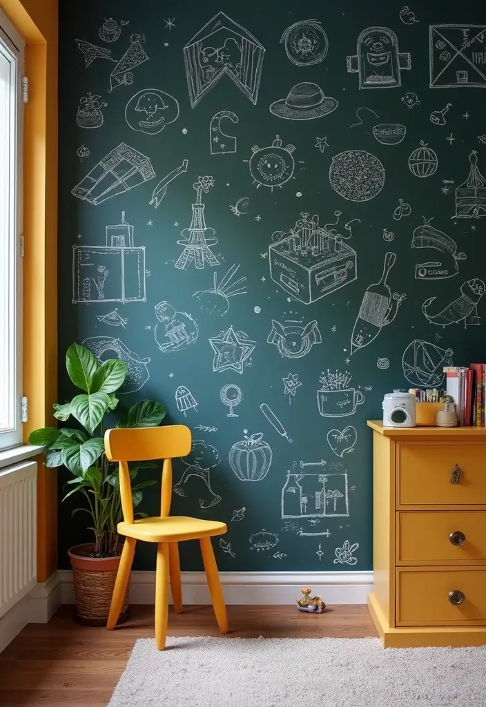 26 Half Wall Ideas To Add Character And Depth To Any Room 50 26 Half Wall Ideas To Add Character And Depth To Any Room - 8. Half Wall with Chalkboard Paint