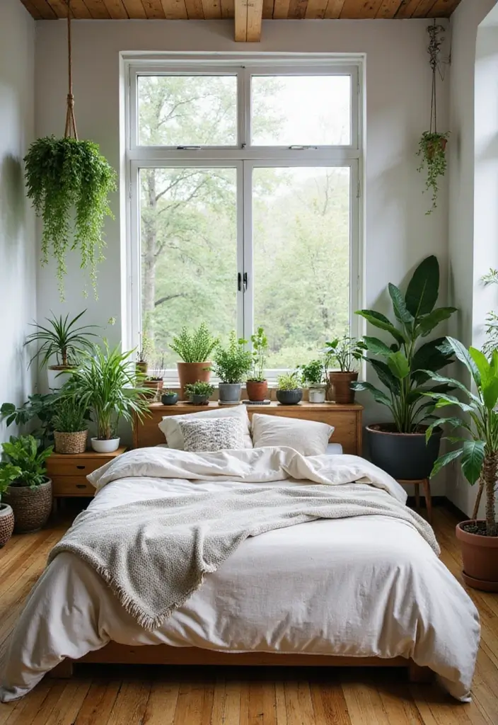 26 Loft Bedroom Ideas That Feel Modern and Relaxed 76 26 Loft Bedroom Ideas That Feel Modern and Relaxed - 12. Add a Touch of Greenery