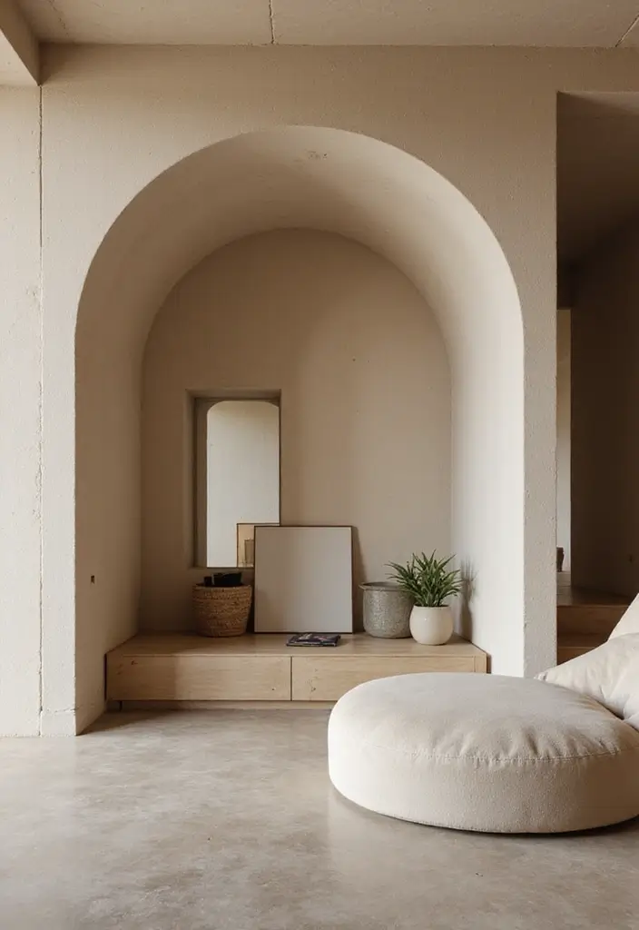 26 Pony Wall Ideas to Divide Spaces in Style 64 26 Pony Wall Ideas to Divide Spaces in Style - 10. Curved Pony Wall