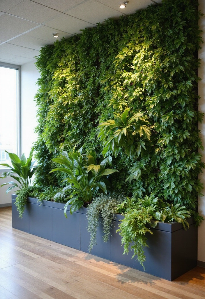 26 Pony Wall Ideas to Divide Spaces in Style 73 26 Pony Wall Ideas to Divide Spaces in Style - 11. Greenery-Integrated Pony Wall