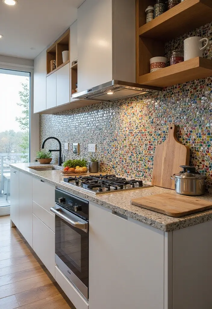 26 Pony Wall Ideas to Divide Spaces in Style 87 26 Pony Wall Ideas to Divide Spaces in Style - 13. Mosaic Tile Pony Wall