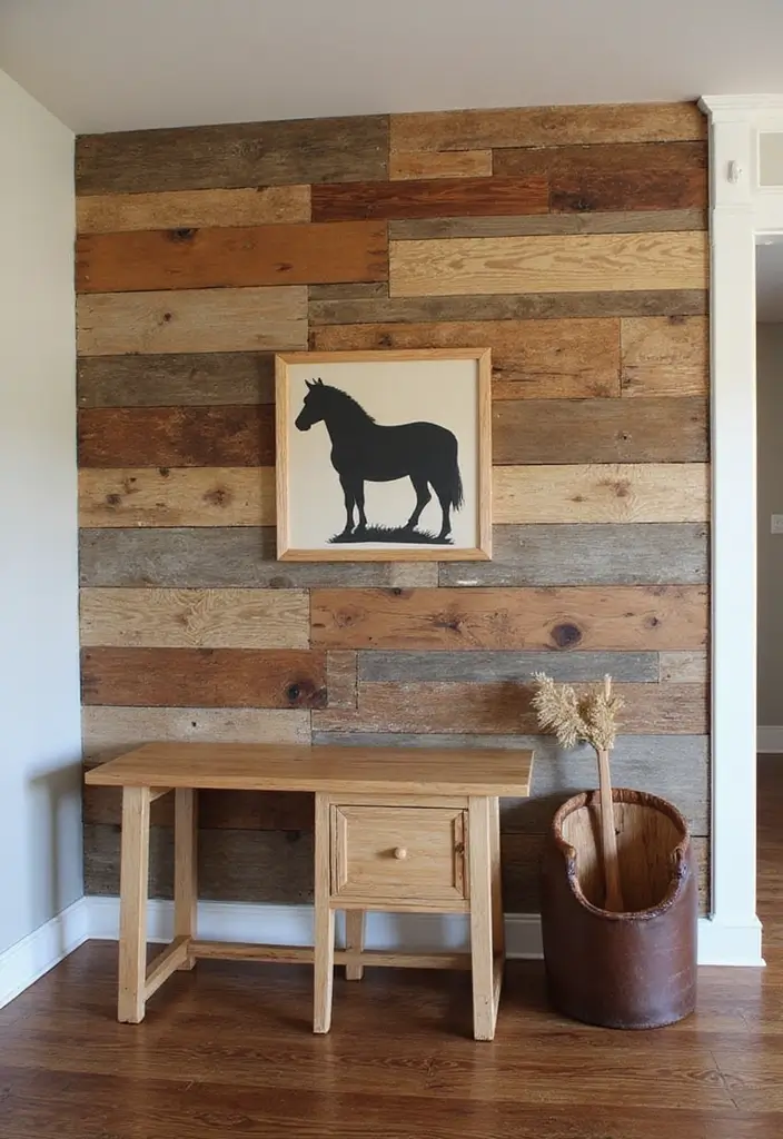 26 Pony Wall Ideas to Divide Spaces in Style 94 26 Pony Wall Ideas to Divide Spaces in Style - 14. Reclaimed Wood Pony Wall