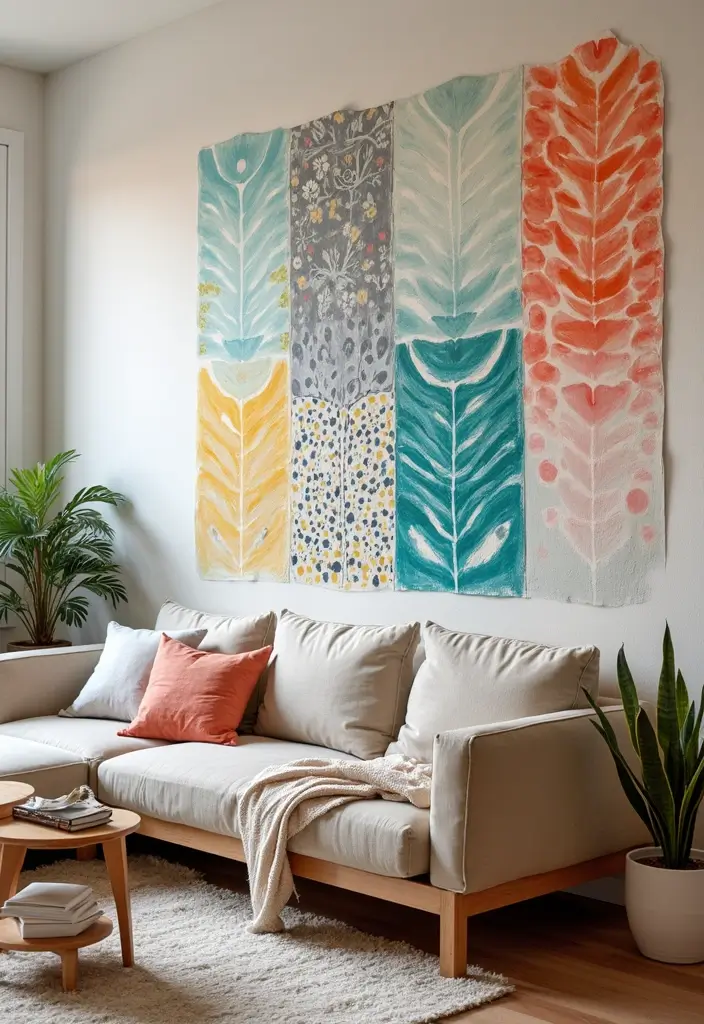 26 Pony Wall Ideas to Divide Spaces in Style 108 26 Pony Wall Ideas to Divide Spaces in Style - 16. Painted Patterns Pony Wall