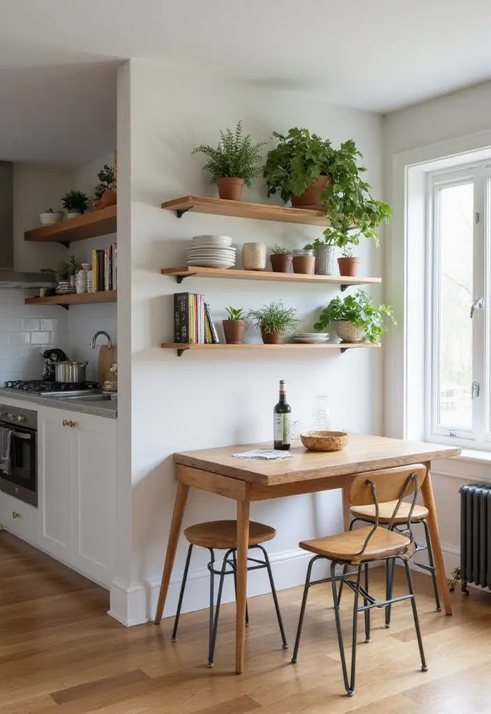 26 Pony Wall Ideas to Divide Spaces in Style 29 26 Pony Wall Ideas to Divide Spaces in Style - 5. Open Shelving Pony Wall