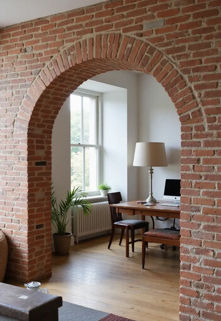 26 Pony Wall Ideas to Divide Spaces in Style 36 26 Pony Wall Ideas to Divide Spaces in Style - 6. Classic Brick Pony Wall