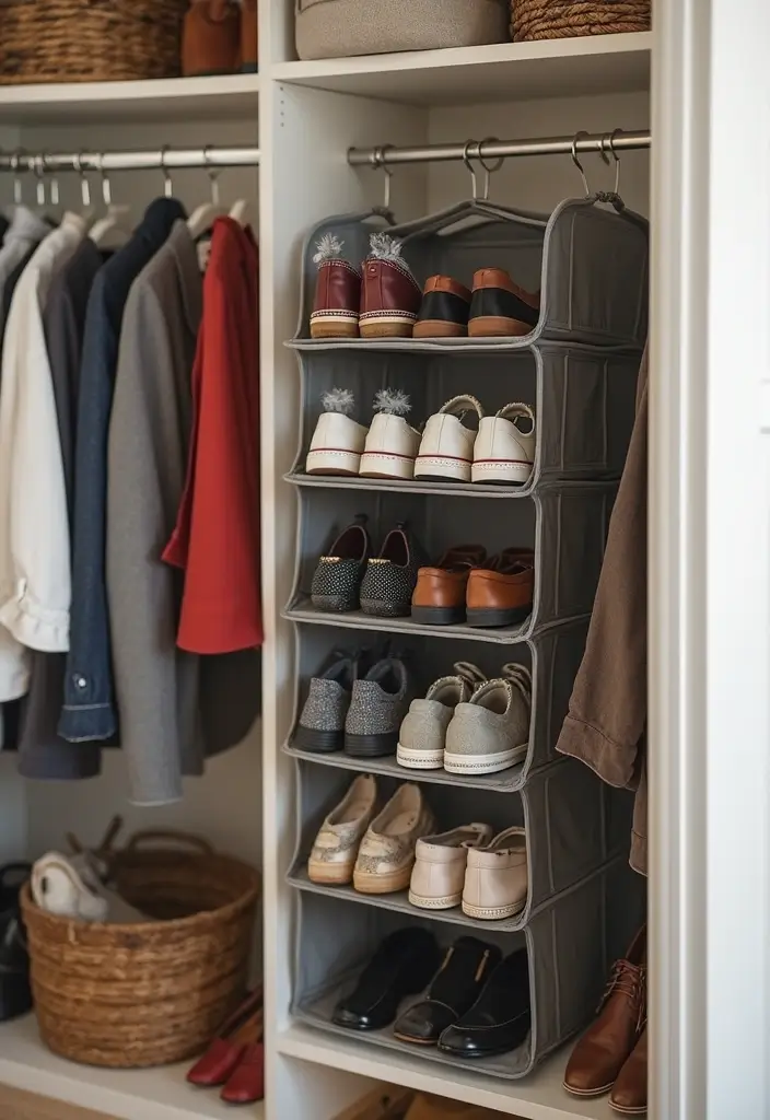 26 Shoe Storage Ideas To Keep Your Collection Neat and Displayed 22 26 Shoe Storage Ideas To Keep Your Collection Neat and Displayed - 4. Hanging Shoe Organizers