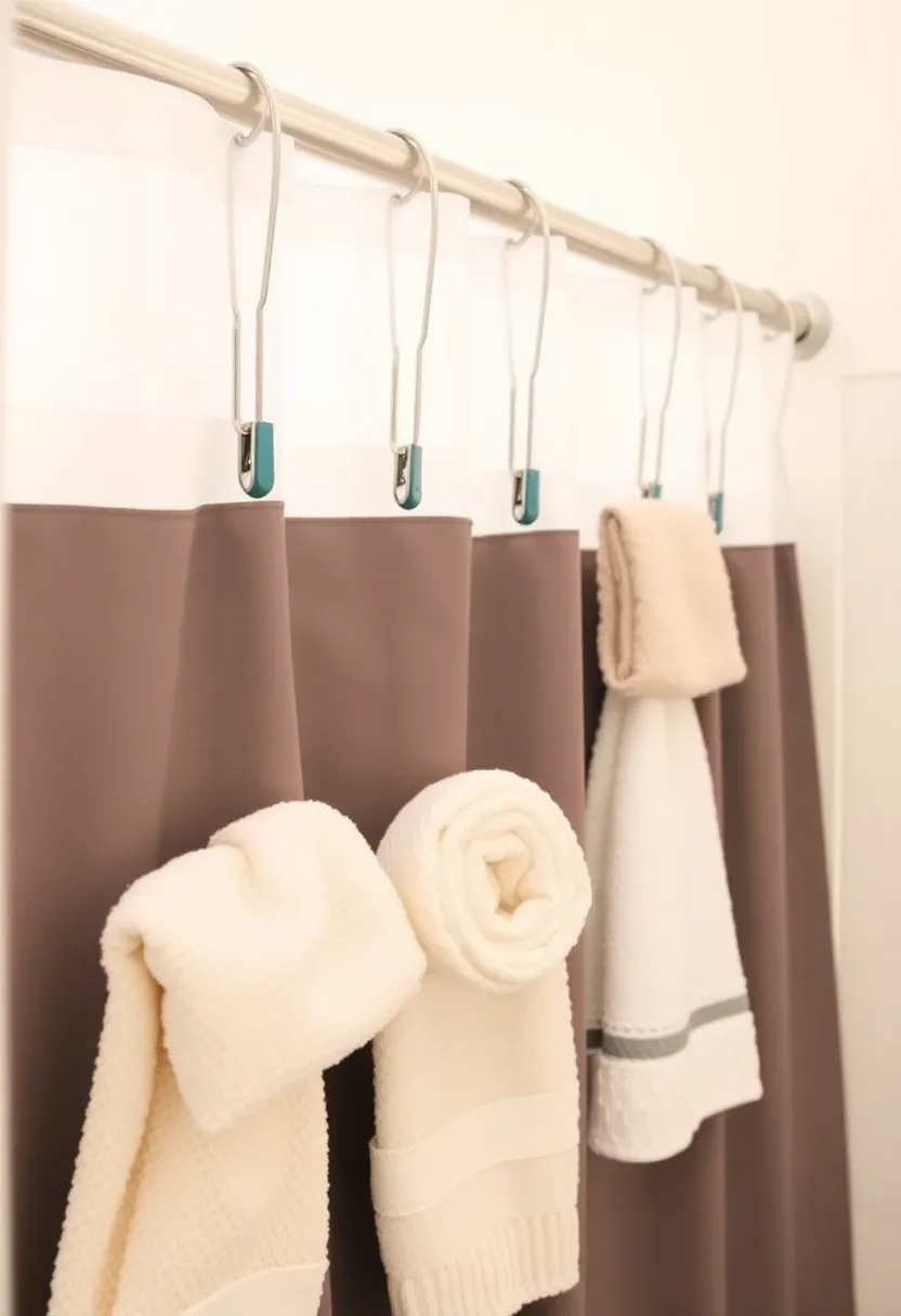 26 Shower Storage Ideas For A Clean And Minimal Bathroom 74 26 Shower Storage Ideas For A Clean And Minimal Bathroom - 12. Shower Curtain Hooks with Clips