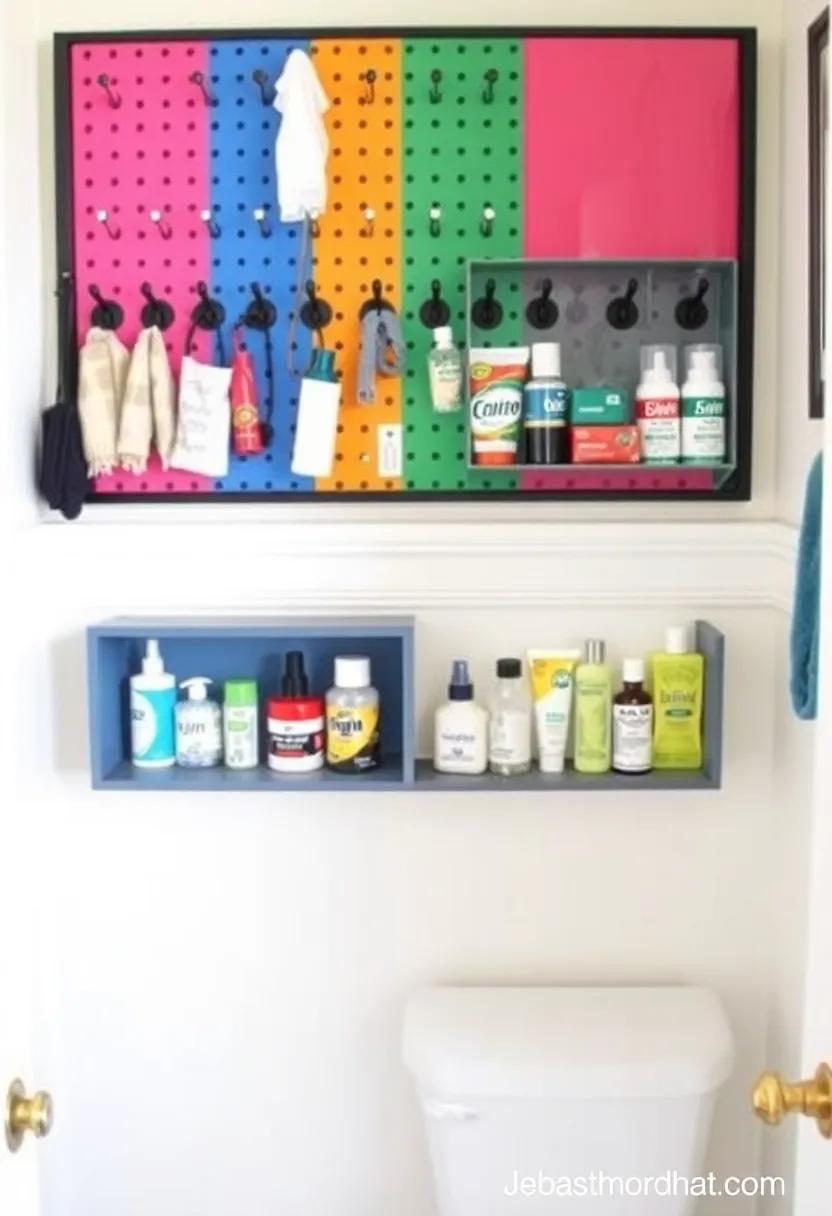 26 Shower Storage Ideas For A Clean And Minimal Bathroom 102 26 Shower Storage Ideas For A Clean And Minimal Bathroom - 16. Pegboard Organizer