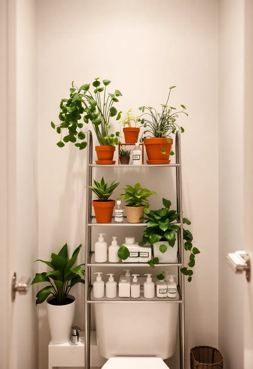 26 Shower Storage Ideas For A Clean And Minimal Bathroom 109 26 Shower Storage Ideas For A Clean And Minimal Bathroom - 17. Tiered Plant Stands