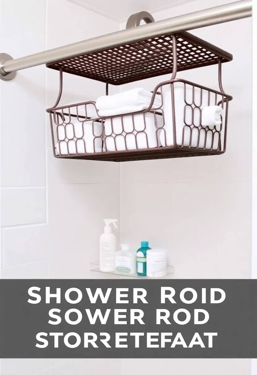 26 Shower Storage Ideas For A Clean And Minimal Bathroom 128 26 Shower Storage Ideas For A Clean And Minimal Bathroom - 20. Shower Rod Storage Baskets