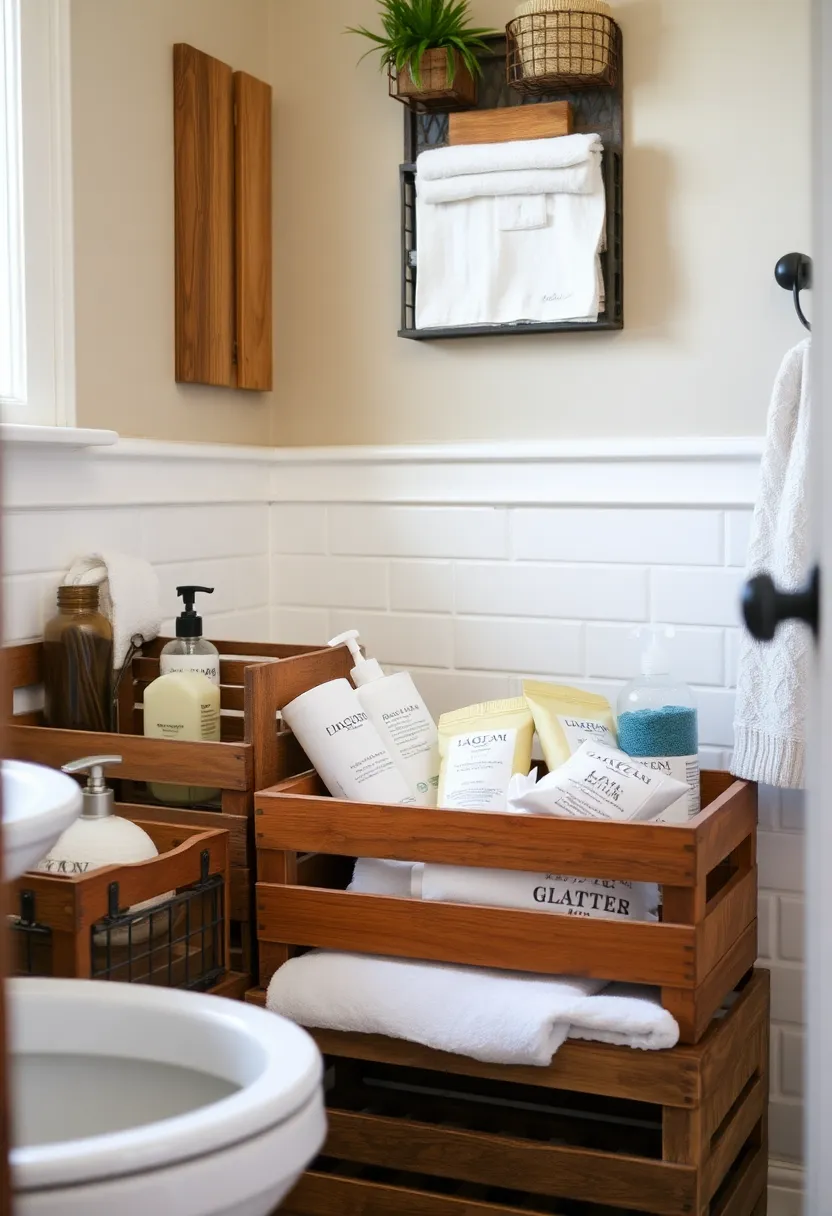 26 Shower Storage Ideas For A Clean And Minimal Bathroom 135 26 Shower Storage Ideas For A Clean And Minimal Bathroom - 21. Simple Wooden Crates