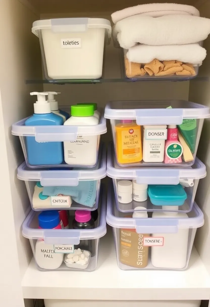 26 Shower Storage Ideas For A Clean And Minimal Bathroom 149 26 Shower Storage Ideas For A Clean And Minimal Bathroom - 23. Clear Plastic Containers